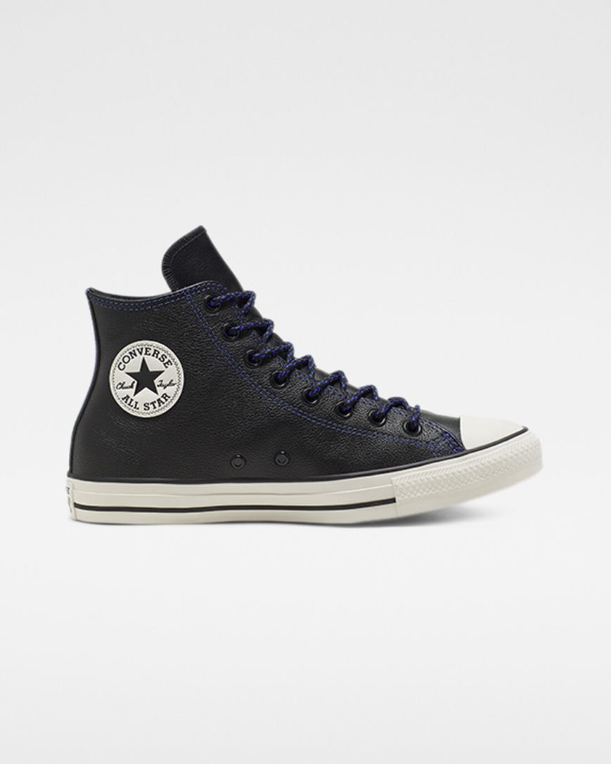 Tenisky Vysoke Converse Tumbled Kozene Chuck Taylor All Star Damske Čierne Kráľovská Modrá | SK CPJZ56